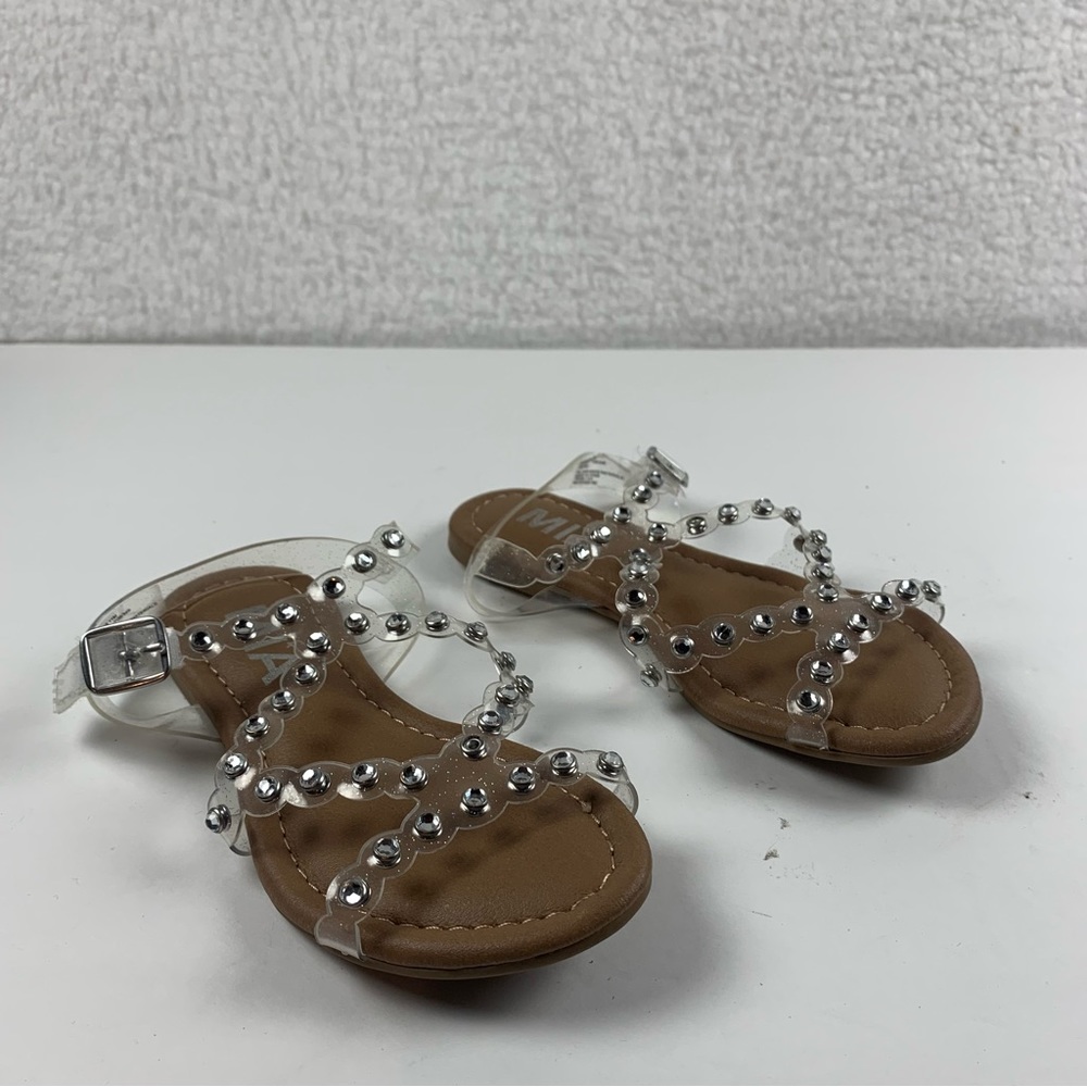 Mia Kids Girls Sandals Strappy Shoes Spiked Studded Clear NWOB 11 M 7298